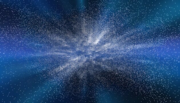 Abstract blue light explosion background.