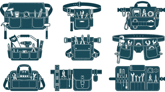 Professional tool bag and equipment carrier icons.