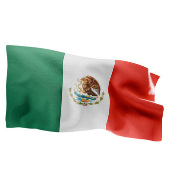 Mexico  Flag Waving Perspective 3D Realistic Fabric Side 5
