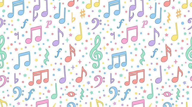 seamless pattern with musical notes