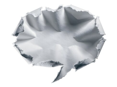 Ripped paper speech bubble isolated frame.