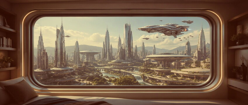 Future city view ai generated 