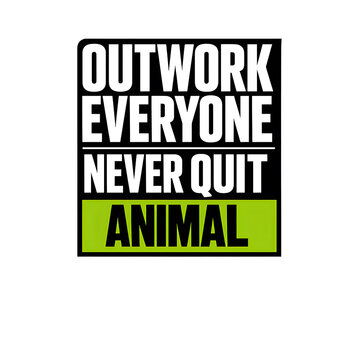 OUTWORK EVERYONE Modern Minimalist Gym Typography T-Shirt Design