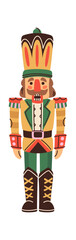 Fototapeta premium Nutcracker Soldier Standing Front Cartoon