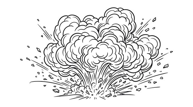 Explosion with smoke and debris in a dynamic burst