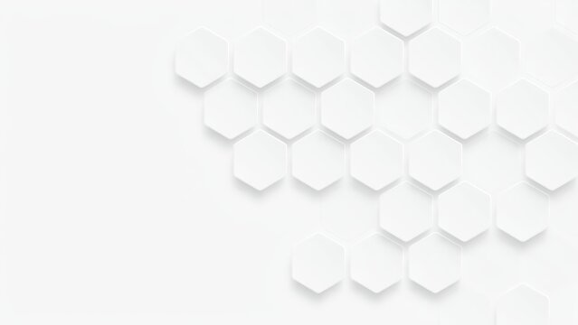 Abstract white geometric hexagonal background