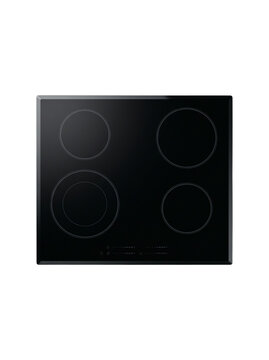 Sleek modern black induction cooker top down view