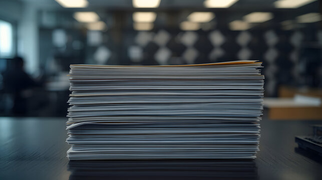Stacked Documents on Desk