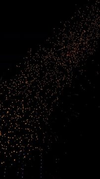 Tourist floating sky lanterns in Loy Krathong festival , Chiang Mai ,Thailand.