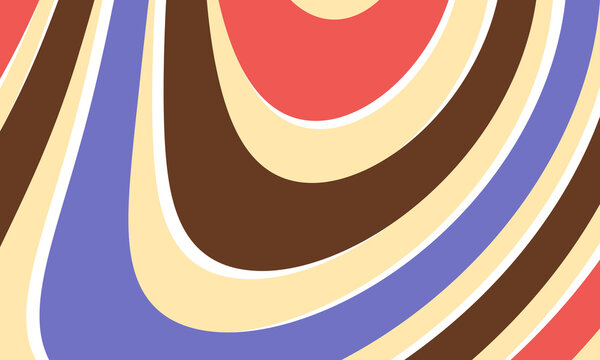 Retro Vintage Wallpaper Abstract Groovy Swirling Wave Curve Pattern Desaturated Colors in 70s Nostalgic Aesthetic