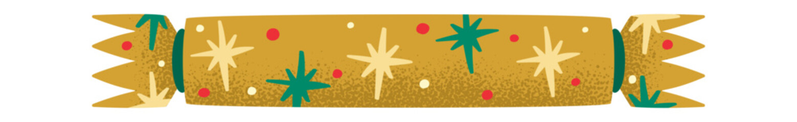 Naklejka premium Cracker Christmas Treat With Star Pattern