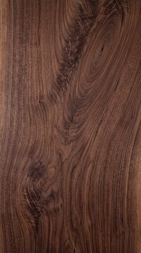 Close-up of a rich, dark walnut wood grain, showcasing intricate natural patterns and organic texture with a smooth finish.