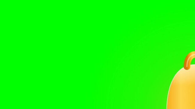 Premium notification bell animation on green screen representing alerts, reminders, messages, social media updates, digital communication, and user engagement.