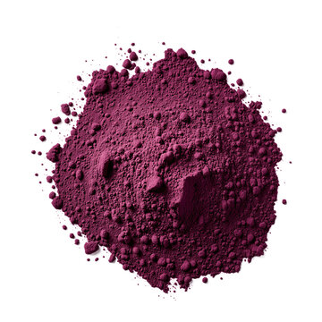 Purple powder pigment berry beetroot extract heap isolated on a transparent background for healthy food supplements
