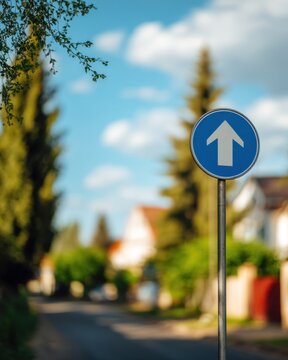 Road Sign Indicating Direction Forward