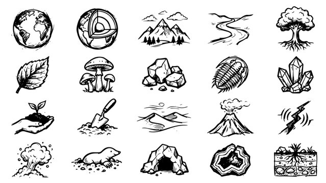 Earth, earth icon set. Earth element. Vector.