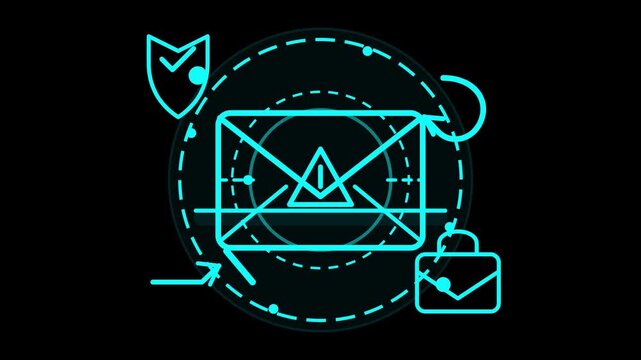 Secure digital communication and data protection with advanced cyber security technology, protecting email and confidential information from threats