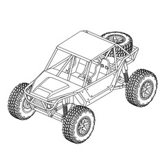 Fototapeta premium Illustration of an off-road buggy vehicle with large tires and safety cage