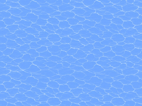 Bright blue pool water caustic seamless pattern texture