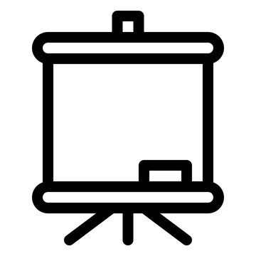 Classroom Whiteboard Presentation Board Line Icon