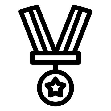 Achievement Star Medal Award Line Icon