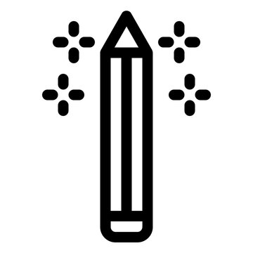 Magic Pencil Draw Creativity Line Icon