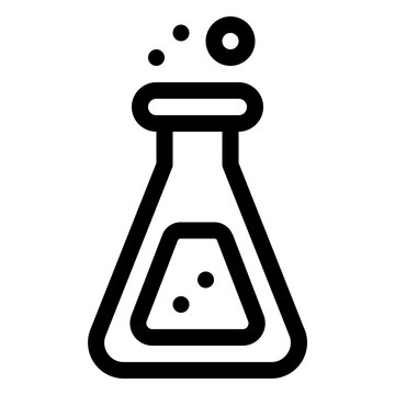 Science Chemistry Flask Lab Line Icon