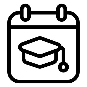 Graduation Day Calendar Event Line Icon