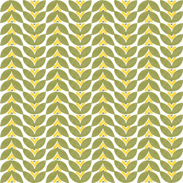 Seamless retro geometric pattern with green and yellow shapes