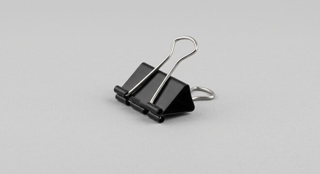 Matte black metal foldback binder clip business stationery stock