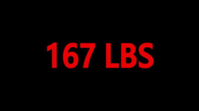 Weight Scale Counter Animation &ndash; 00 to 500 LBS Numeric Display.