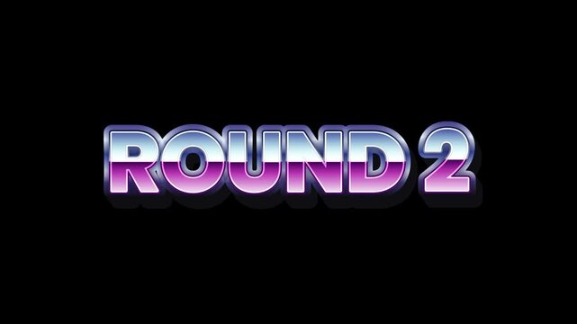 Retro Style Round 2 Text Effect on a Black Background, Perfect for Gaming and Competitions