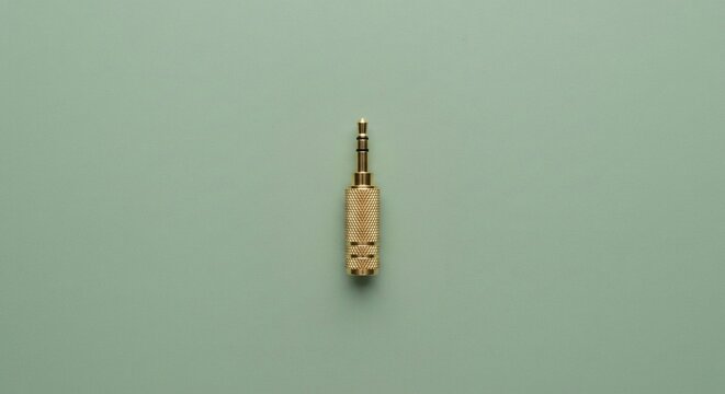 Gold plated headphone audio adapter plug technology stock