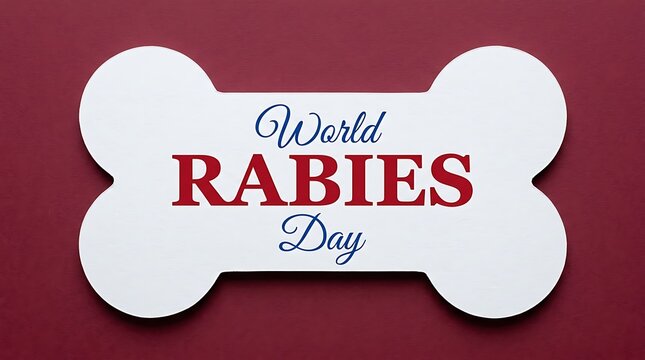 World rabies day typography on a white bone with a red background