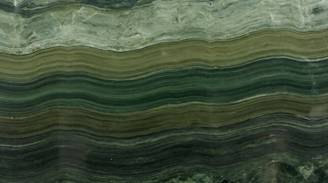 Forest green layered marble surface with natural wavy patterns