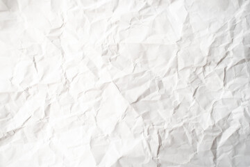Fototapeta premium Grunge wrinkled white color paper textured background with copy space. Use for decoration or layer