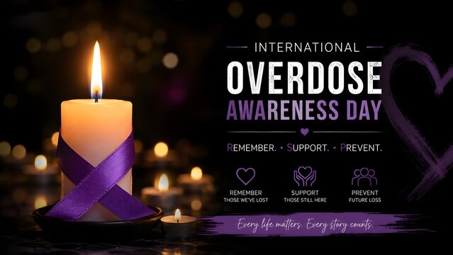 Candle lit for international overdose awareness day