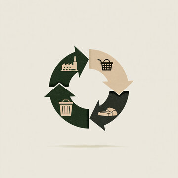 Flat Vector Circular Economy Loop Diagram