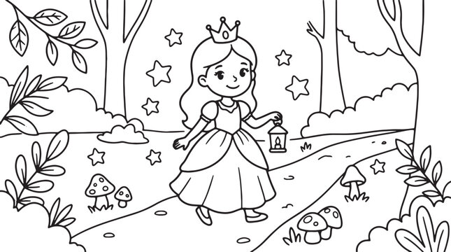 Young girl in white dress holding a magic wand with sparkles