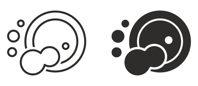 Flat washing machine icon, illustration on white background