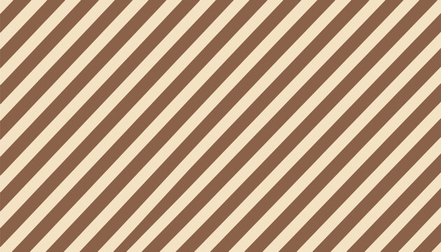 Seamless diagonal stripes pattern and brown background vector texture. Classic beige and brown slanting lines for textile design, wrapping paper, apparel, and creative graphic projects.