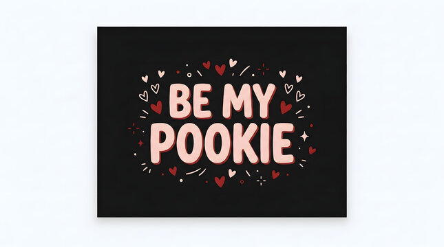 Valentine's Day romantic typography poster with glitter explosion and be my pookie text design
