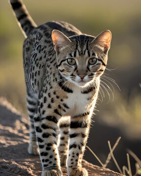 A marbled cat in a void horizon