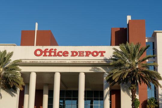 Boca Raton, Florida, USA - January 2, 2022: Office Depot headquarters in Boca Raton, Florida, USA. The ODP Corporation is an American office supply holding company. 