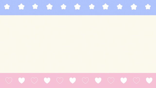 Cute Minimal Pastel Blue And Pink Striped Line Wallpaper With Heart And Star Decoration Cute Video Background