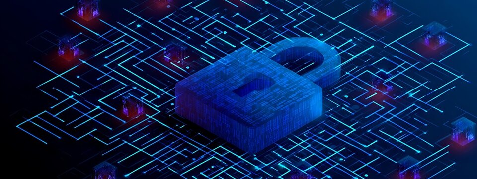 Isometric protection concept. Protect mechanism, system privacy.