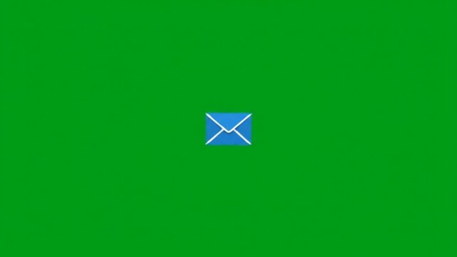 Blue Mail Icon Motion Graphic Animation Green Screen