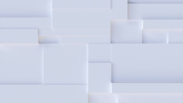 An abstract 3D render of a white background with shapes and lines. It focuses on minimal aspects for a corporate look with copy space, seamless loop