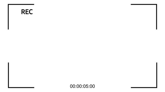 Retro vhs camcorder viewfinder screen overlay, rec indicator date time stamp, vintage 1990s home video aesthetic, glitchy text video frame, 4k alpha channel design, white background video