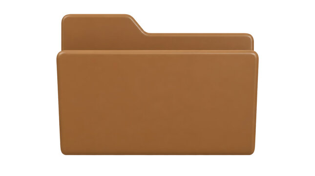 Brown folder icon isolated on transparent background